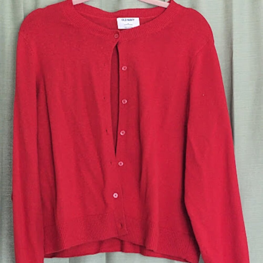 Red Old Navy Button-up Cardigan